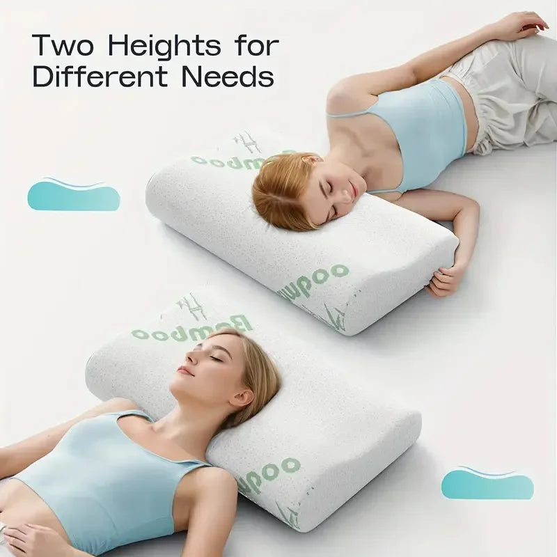 ELVic™ Ergonomic Memory Foam Cervical Neck Pillow – Orthopedic Bamboo Support Pillow for Better Sleep