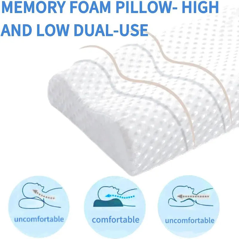 ELVic™ Ergonomic Memory Foam Cervical Pillow – Orthopedic Neck Support Pillow for Better Sleep