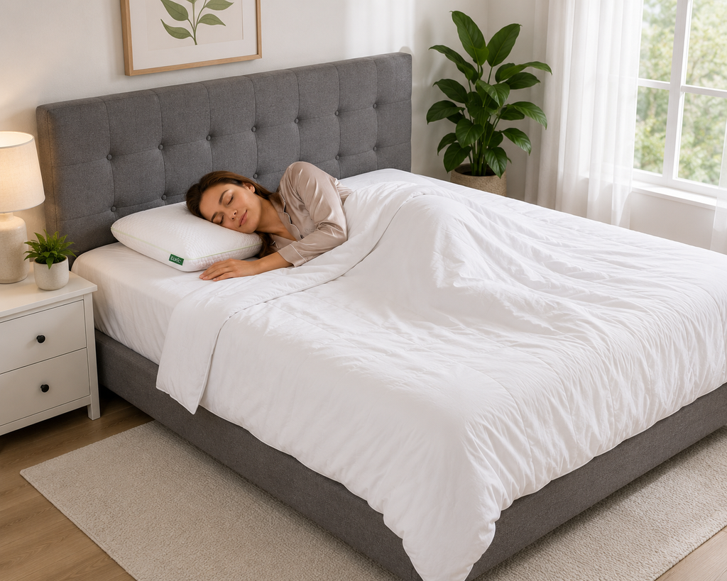 ELVic™ DreamSupport Pro – Ergonomic Memory Foam Pillow with Washable Cover