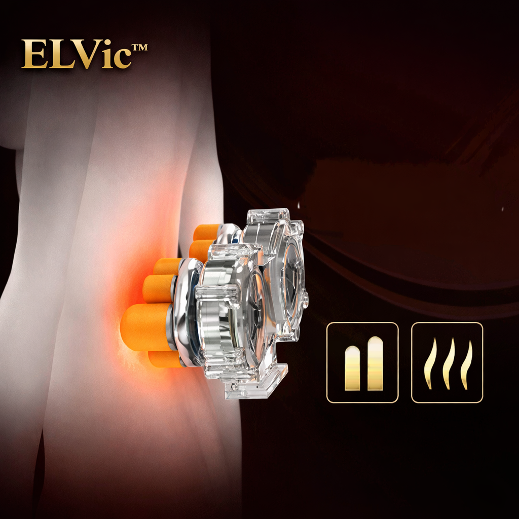 ELVic™ Shiatsu Lumbar Massage Pillow – Heated Neck, Back & Shoulder Relaxation Cushion