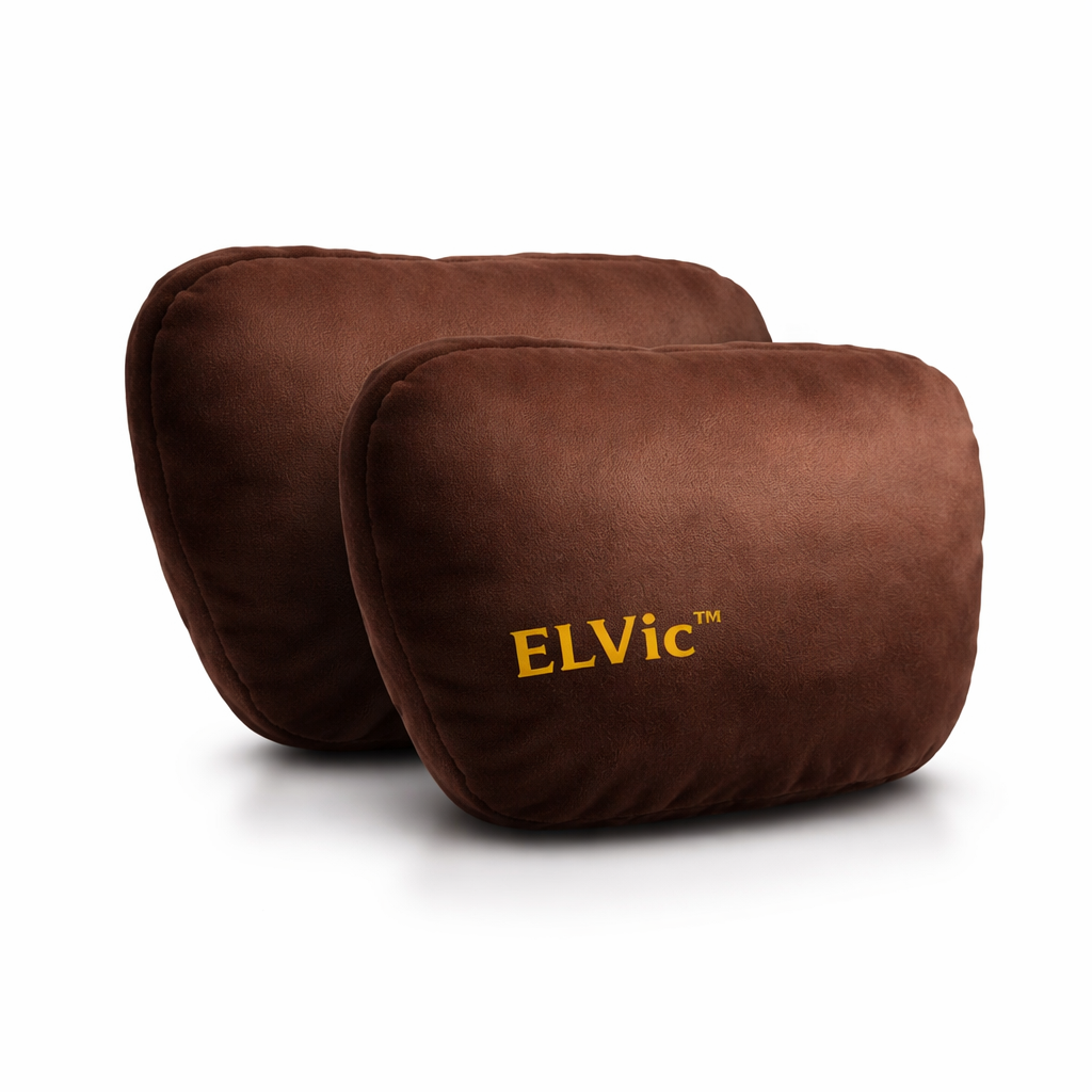 ELVic™ Premium Car Neck Support Pillow – Ergonomic Headrest Cushion for Comfortable Driving