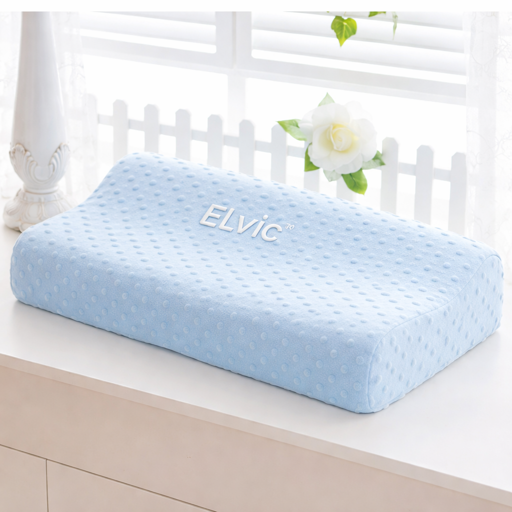 ELVic™ Bamboo Memory Foam Neck Pillow – Ergonomic Support & Comfortable Sleep