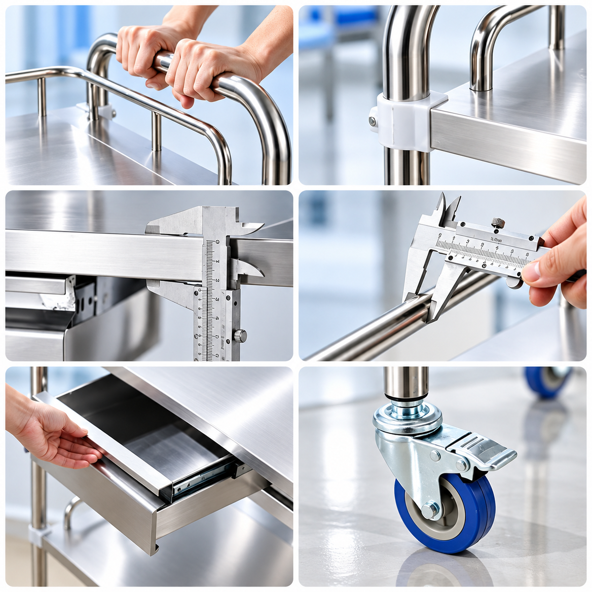 ELVIC™ 3-Tier Stainless Steel Medical Treatment Trolley