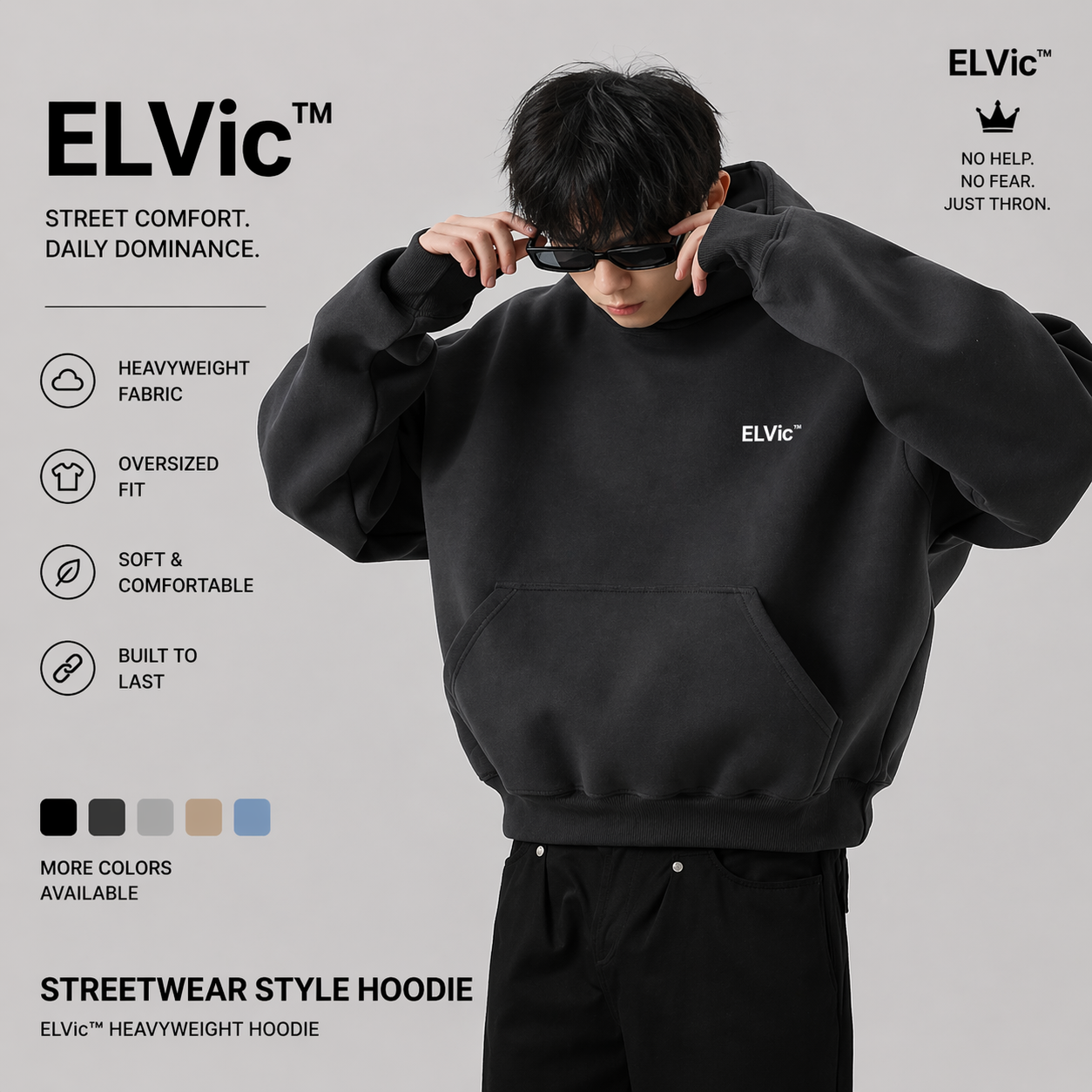 Heavy Profile Cropped Hoodie Men