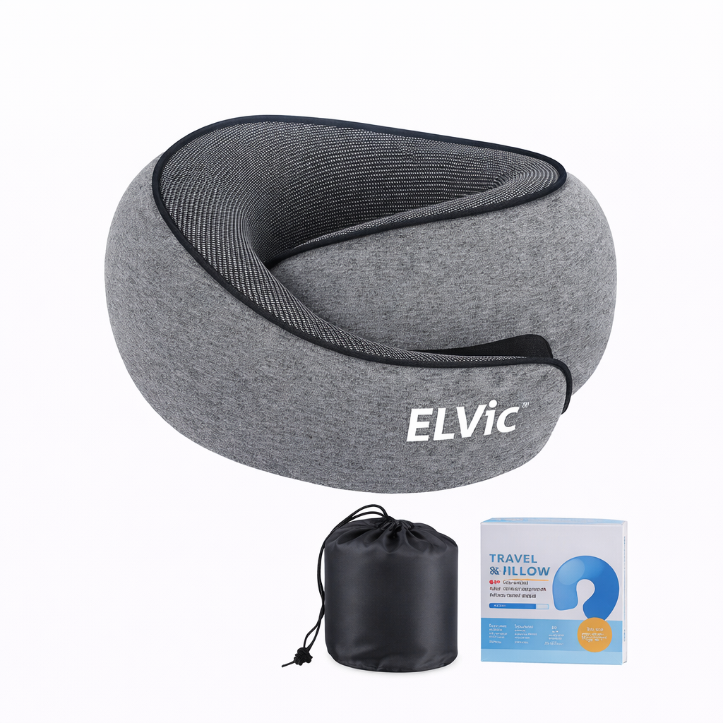 ELVic™ Memory Foam U-Shaped Travel Neck Pillow