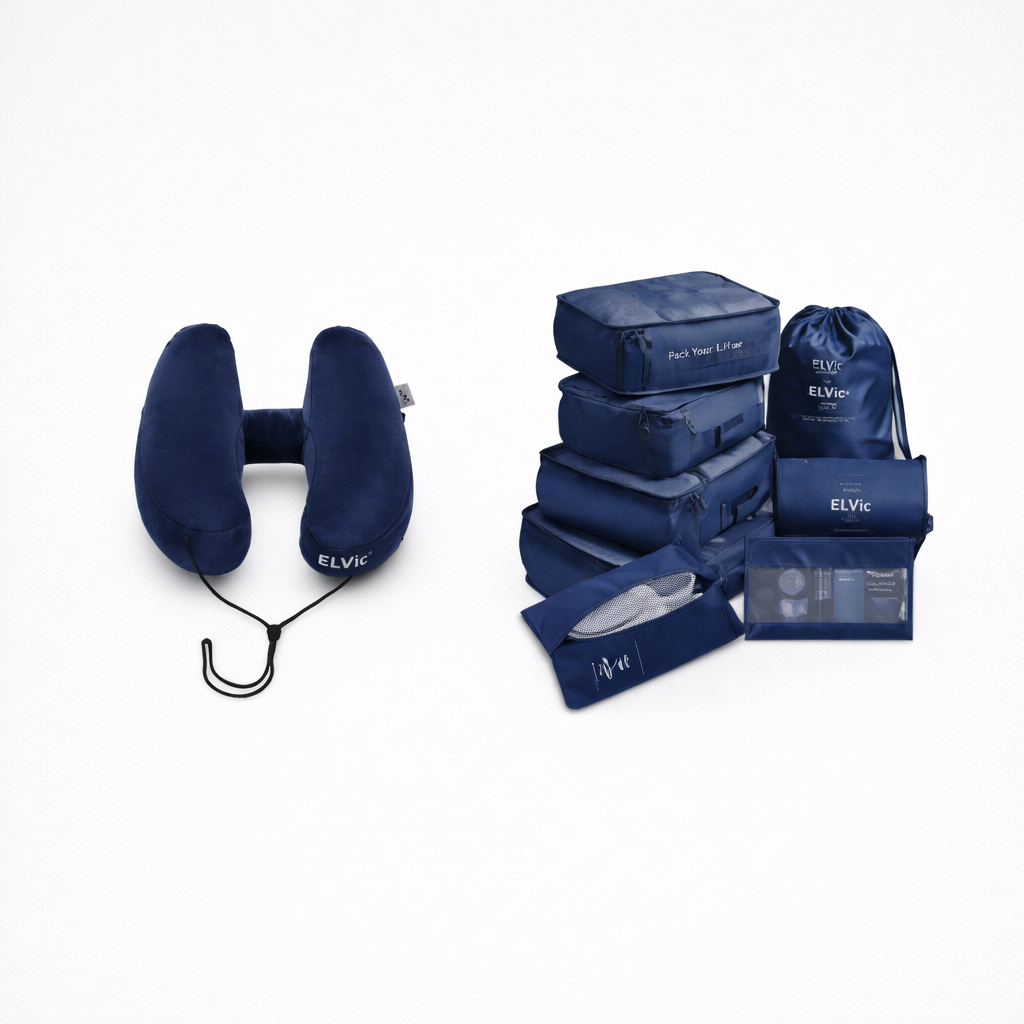 ELVic™ Travel Neck Pillow – Cute U-Shape Memory Foam Support for Airplane, Car & Office Comfort