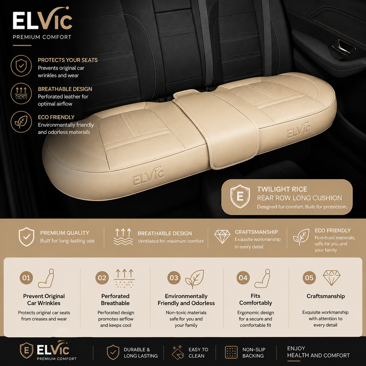 ELVic™ Premium All-Season Breathable Car Seat Cushion