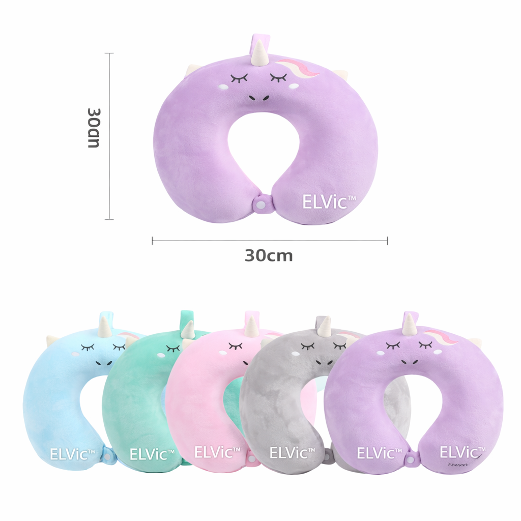 ELVic™ U-Shape Memory Foam Travel Neck Pillow – Car, Flight & Office Comfort