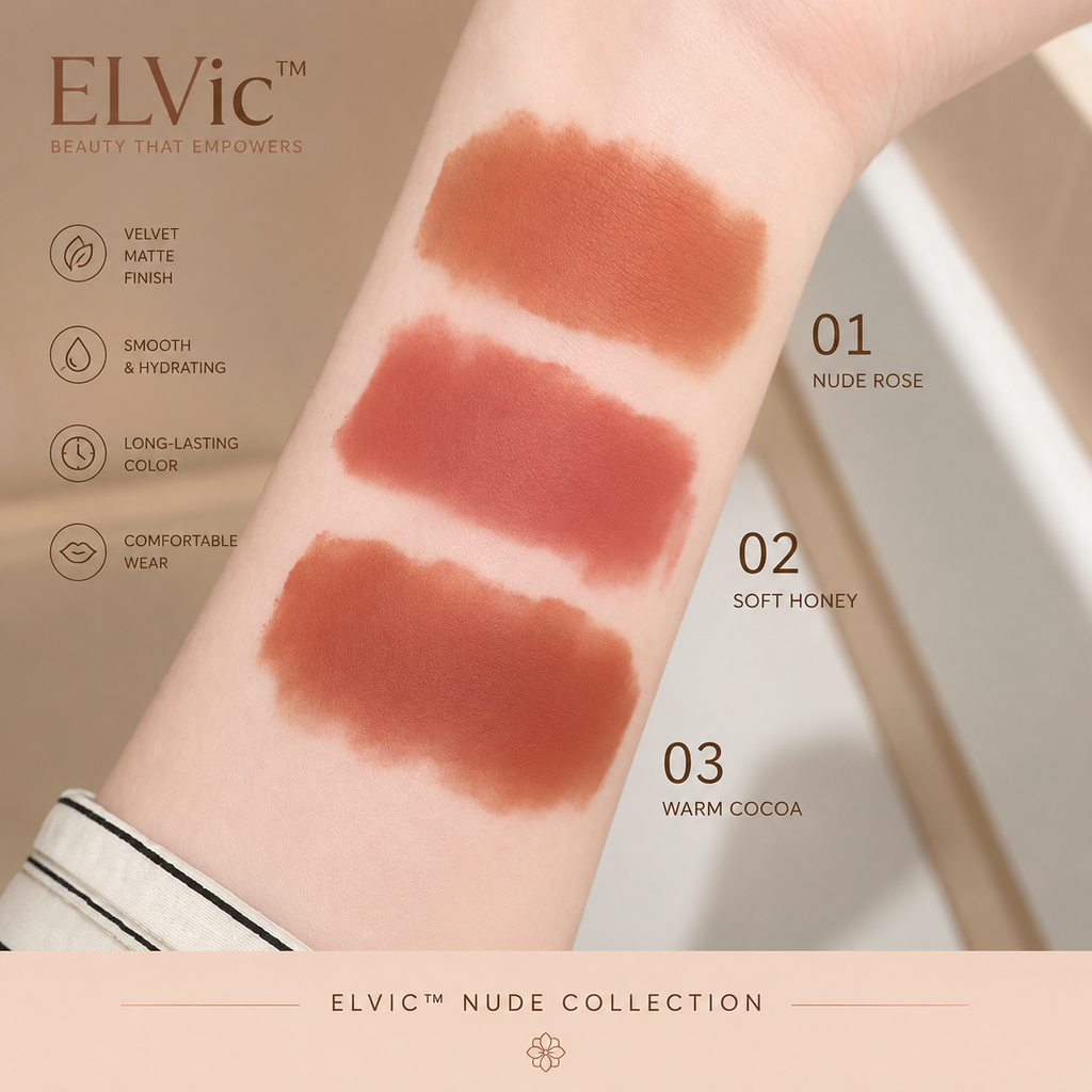 ELVic™ Velvet Matte Lip Balm | Nude Collection Long-Lasting Comfort