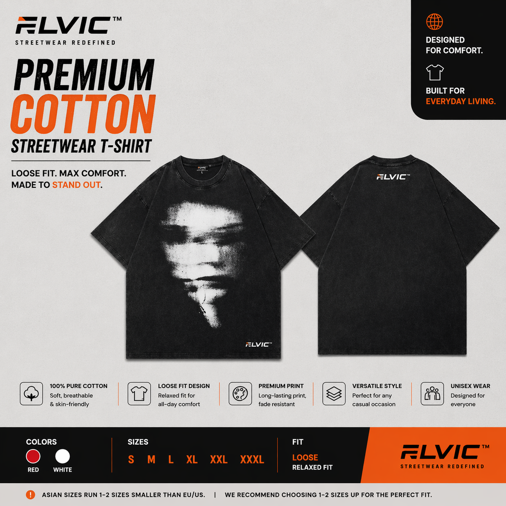 ELVic™ Washed Black Oversized T-Shirt – Premium Streetwear