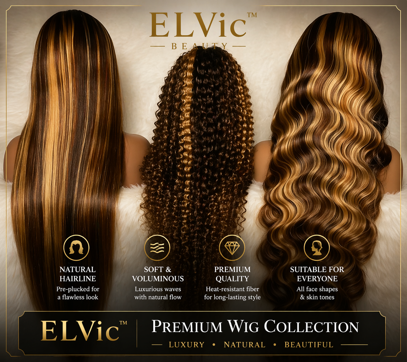 ELVic™ Gradient Big Wave Lace Wig