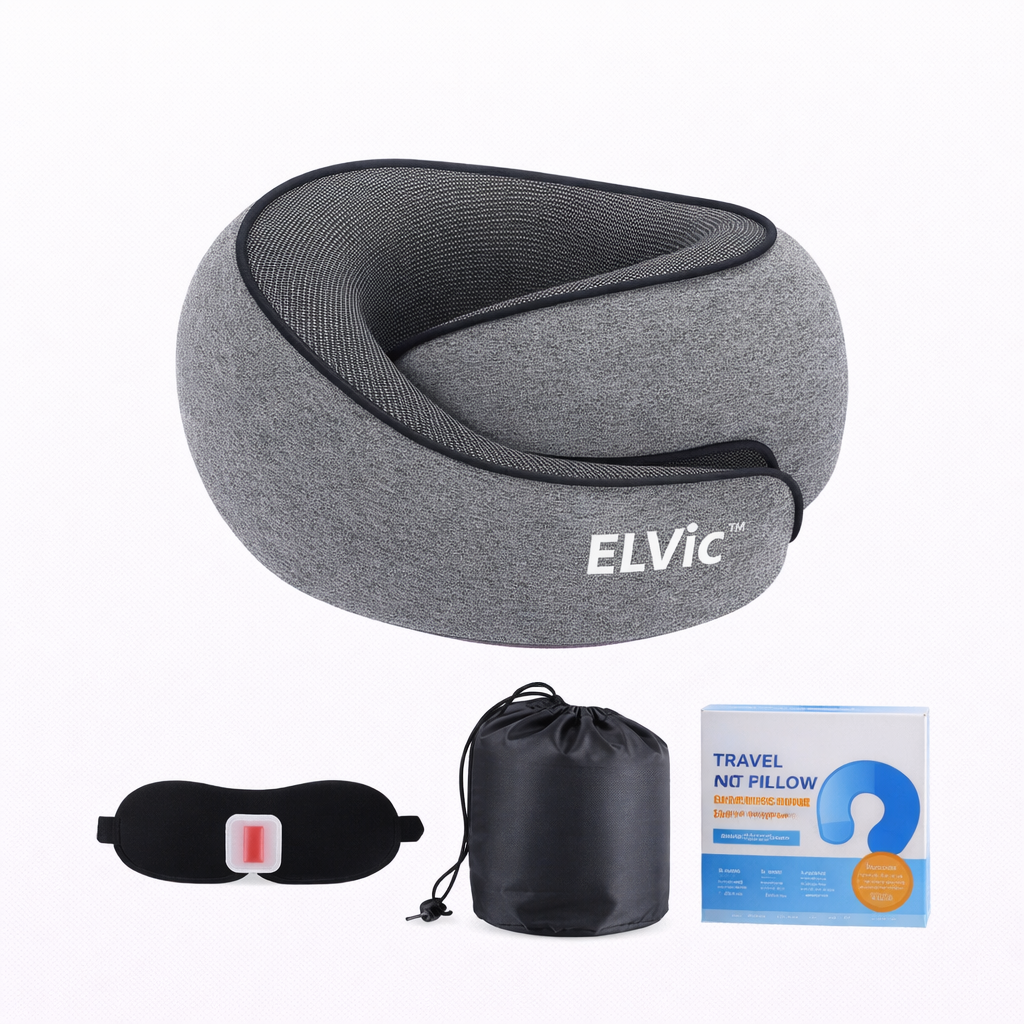ELVic™ Memory Foam U-Shaped Travel Neck Pillow