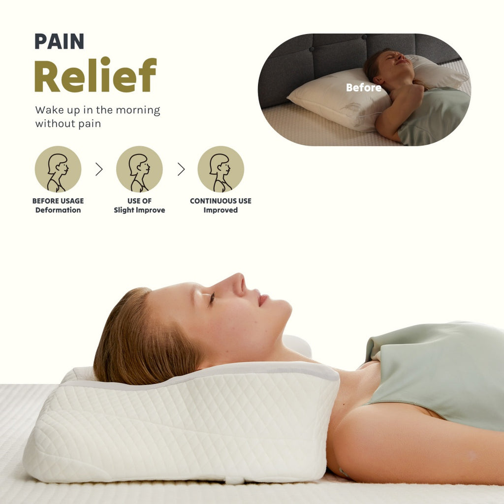 ELVIC™ Cooling Ergonomic Cervical Memory Foam Pillow – Dual Height Design