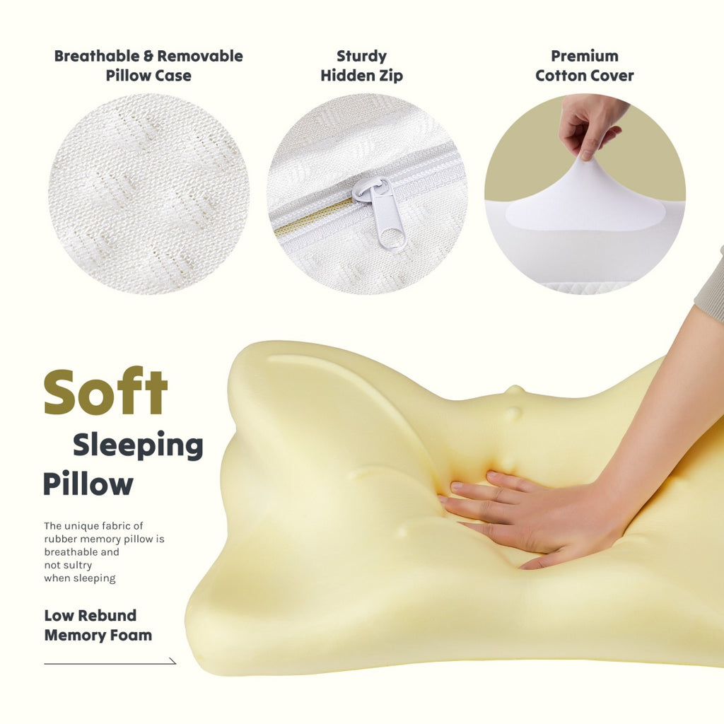 ELVIC™ Cooling Ergonomic Cervical Memory Foam Pillow – Dual Height Design
