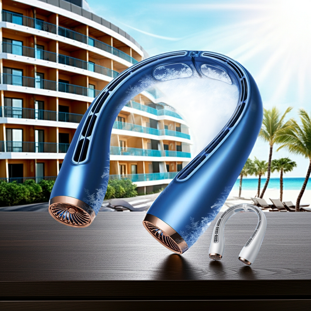 ELVic™ ArcticFlow Pro–Portable Bladeless Neck Fan with Cooling Technology & Silent Airflow