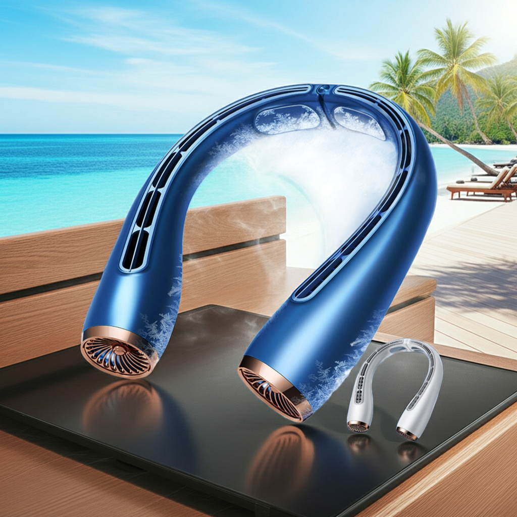 ELVic™ ArcticFlow Pro–Portable Bladeless Neck Fan with Cooling Technology & Silent Airflow
